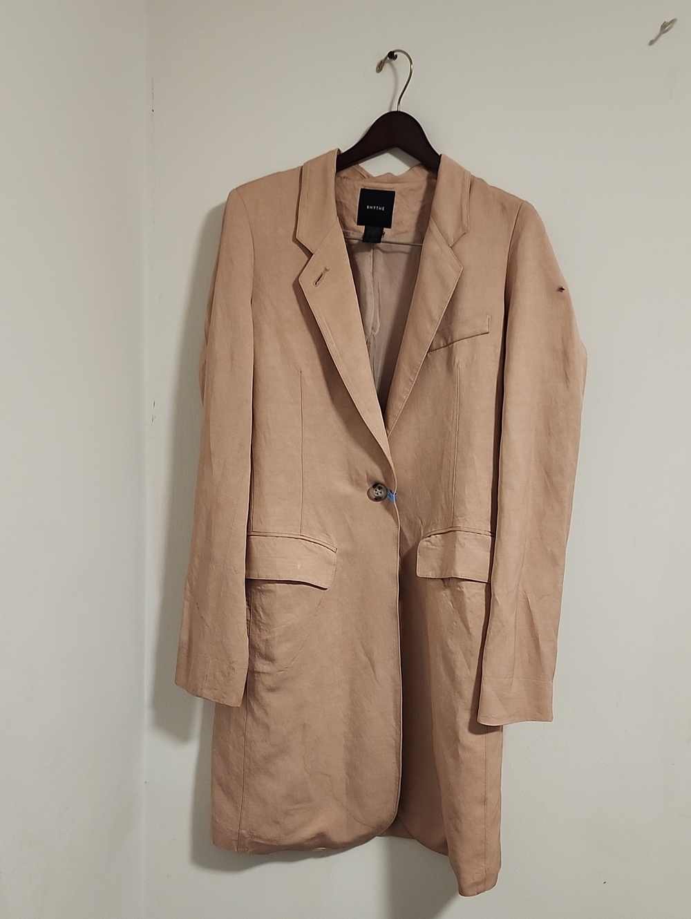 SMYTHE Blush Beige LZong Lined Silhouette Blazer